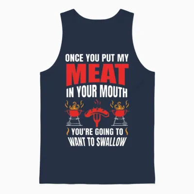 Funny Adult Bbq Men Saying Unisex Tank Top - Navy