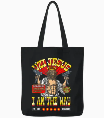 Dcc Uzi Jesus I Am the Way Character Stats Rpg Books Tote Bags - Black