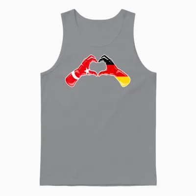 Türkei Deutschland Flagge - Türkisch Deutsches Herz Unisex Tank Top - Sport Grey