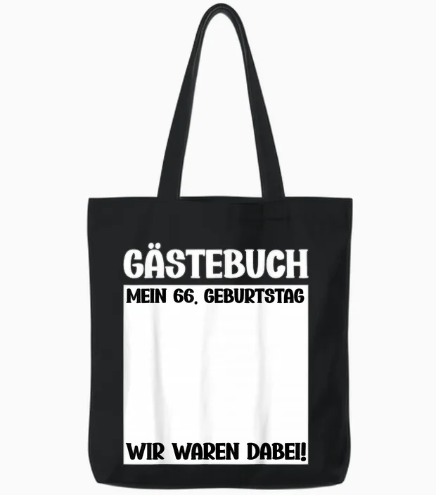 66. Geburtstag 66 Jahre Alt Gästebuch Geburtstagsfeier Tote Bags in Black