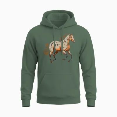 Horse Riding Unisex Hoodie - Military Green