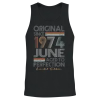 50th Birthday Vintage June 1974 Original 1974 Unisex Tank Top - Black – 2
