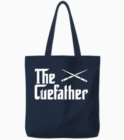 The Cue Father Funny Pool Billiards Player Gift Tote Bags - Navy