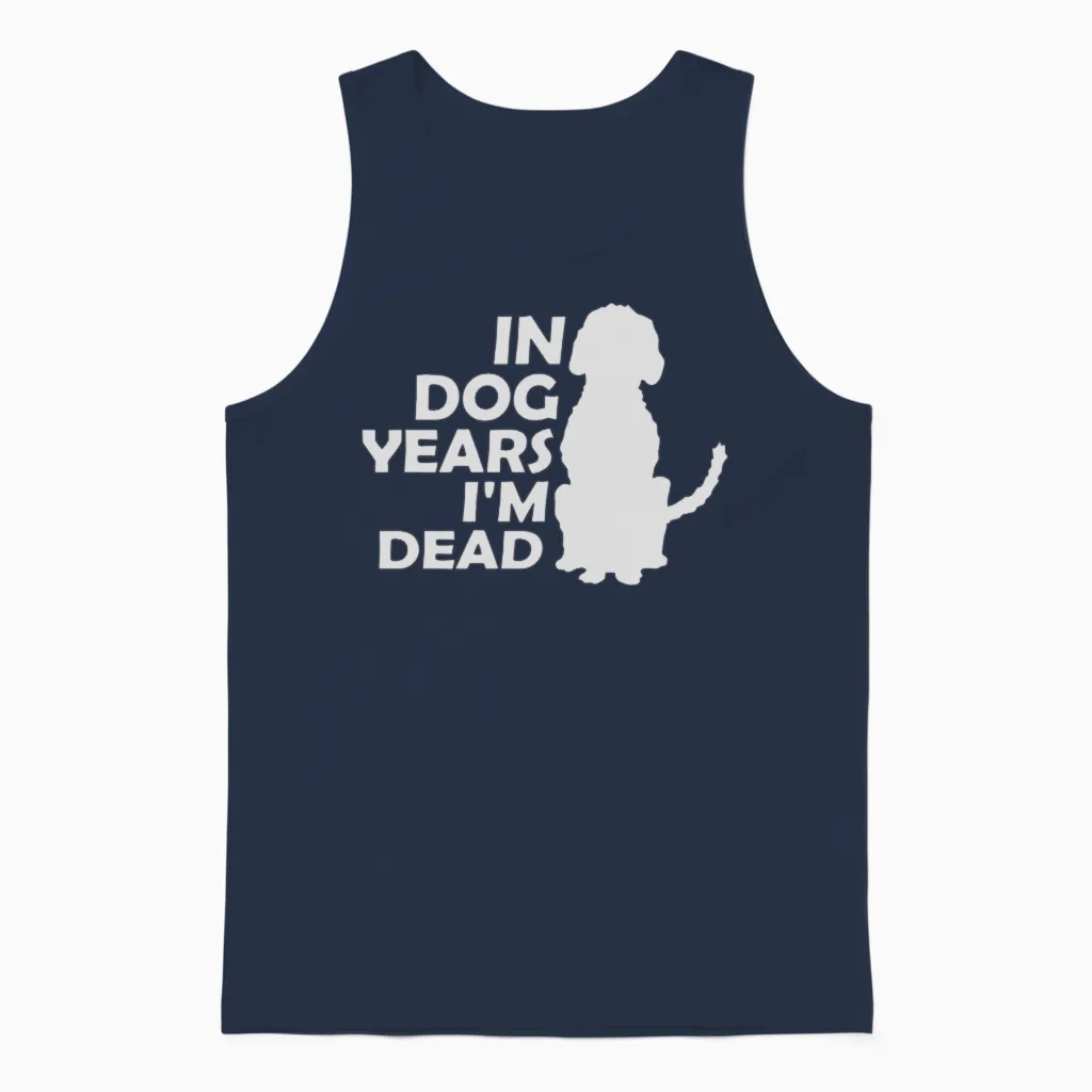 In Dog Years Dead Lovers Gift Unisex Tank Top in Navy