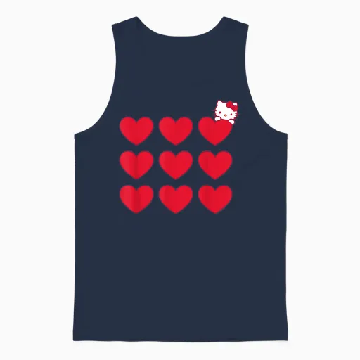 Hello Kitty Stacked Hearts Unisex Tank Top - Navy