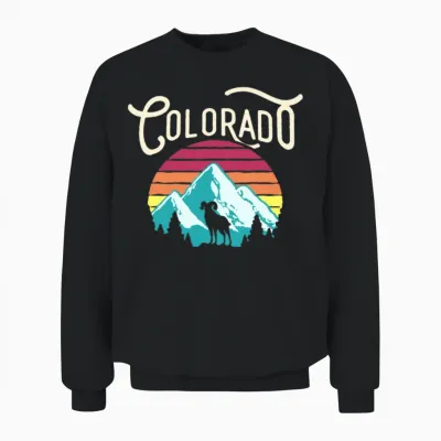 Retro Colorado Unisex Sweatshirt - Black