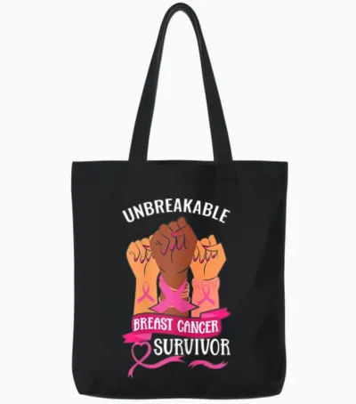 Womens Breast Cancer Awareness Breast Cancer Survi Tote Bags - Black