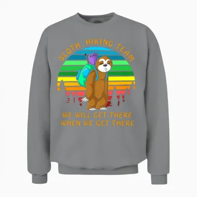 Sloth Hiking Team Unisex Sweatshirt - Sport Grey