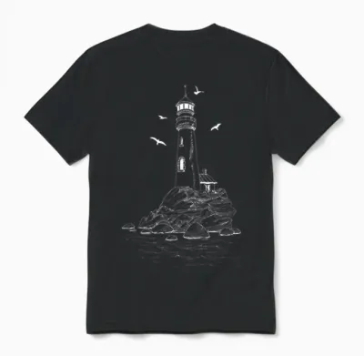 Leuchtturm Meer Licht Möwen Küste Hafen Maritim - Leuchtturm Unisex T-Shirt - Black
