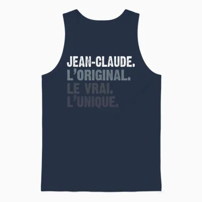 Man Humour Gift Idea Personalised Name Jean-Claude T-Shirt, Black, S Unisex Tank Top - Navy