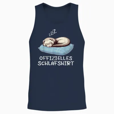 Official Sleep Shirt Ferret Ferret Owner T-Shirt, Black Unisex Tank Top - Navy