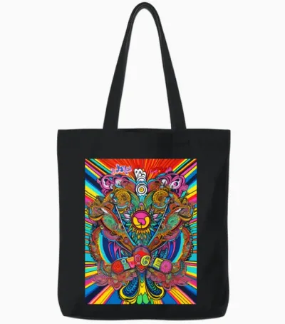 Retro 60s Tote Bags - Black