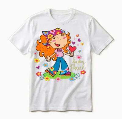 Funny Hippie Girl Unisex T-Shirt - White