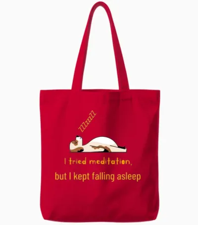 Funny Animal T-Shirt Design, Fitness and Wellness Tote Bags - Red