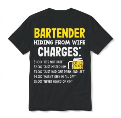 Funny Bartender Quote Design Bartender Gift Unisex T-Shirt - Black