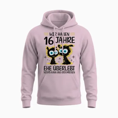 16 Jahre Verheiratet 16. Hochzeitstag Saphirhochzeit Unisex Hoodie - Light Pink