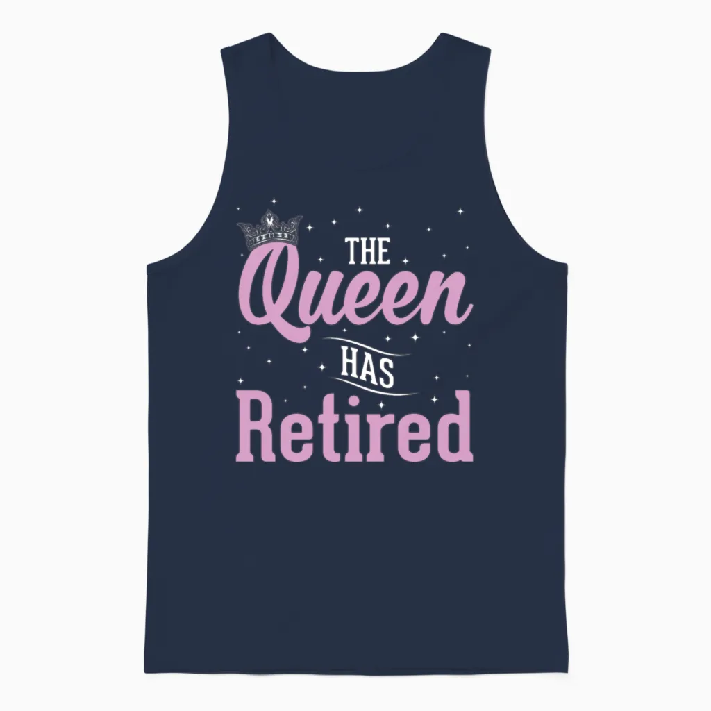 Funny Retirement Queen Retired Women Unisex Tank Top in Navy