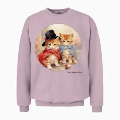Renoir - Funny Cats Unisex Sweatshirt - Light Pink