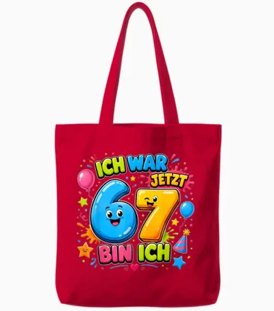 Ich War 6 Jetzt Bin Ich 7 Süßes Geburtstag Geburtstagsdesign Tote Bags - Red