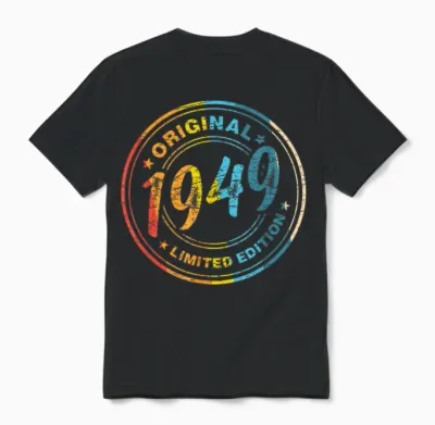 Original 1949 Vintage Anniversaire 77 Ans Pour Hommes Femmes Unisex T-Shirt - Black