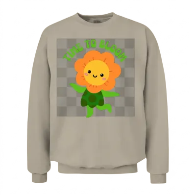 Time to Bloom: Floral Print Design Unisex Sweatshirt - Sand