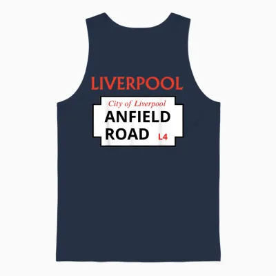 Visit Liverpool Shirt Sign Street City of Liverpool United Kingdom Unisex Tank Top - Navy