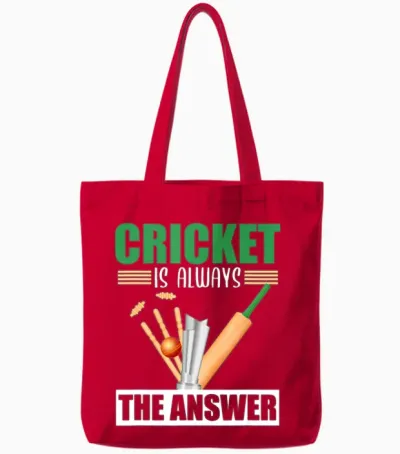 Cricket Cricket Sport Funny Cricketer Cricket Tote Bags - Red