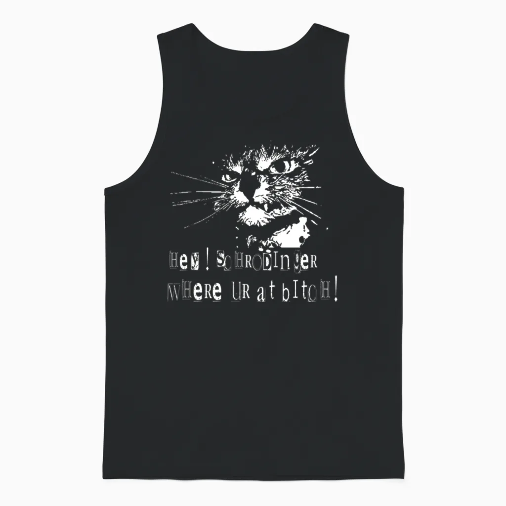 Schrodinger's Cat Lovers Unisex Tank Top in Black