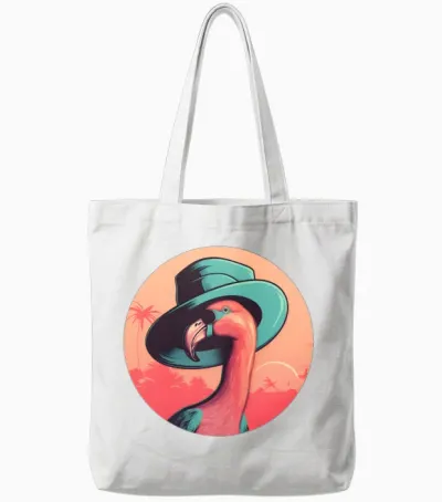 Flamingo Lovers Retro Style Tote Bags - White