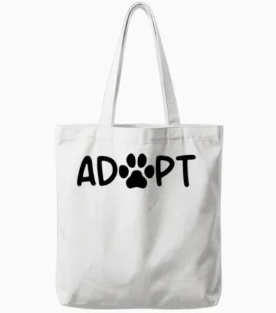 Adopt Dog Tote Bags - White