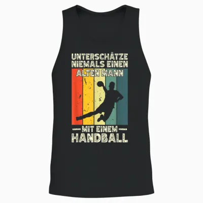 Männer Handballer Einen Alten Mann Mit Einem Handball Unisex Tank Top - Black