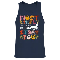 Most Likely to Bring Home a Stray Dog Unisex Tank Top - Navy – 2