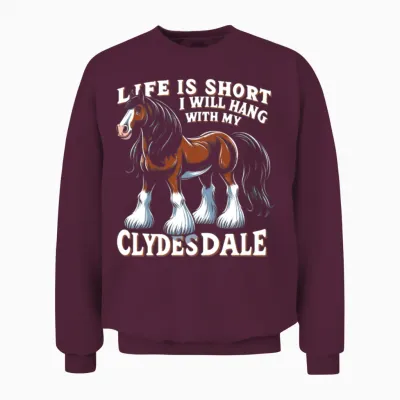 Draught Horse Lover Giant Horse Breed Clydesdale Unisex Sweatshirt - Maroon