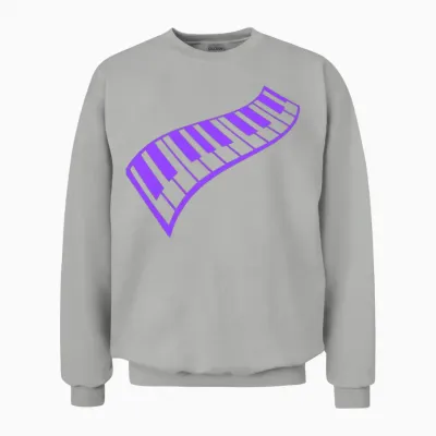 Grand Piano Organ Synthesizer Keyboard Music Logo Unisex Sweatshirt - Ash