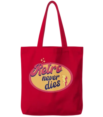 Retro Never Dies Tote Bags - Red
