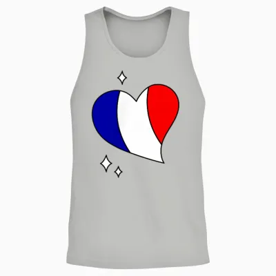 France Flag Blue White Red 14 July French Pride Unisex Tank Top - Ash
