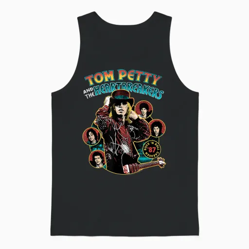 Tom Petty and the Heartbreakers Rock N Roll Caravan Top Unisex Tank Top in Black