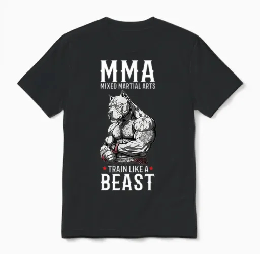 Mma Train Like a Beast - Cage Fighter Free Fighting Unisex T-Shirt in Black