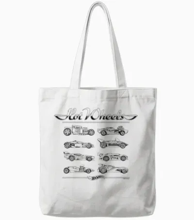 Hot Wheels – Autogitter Tote Bags - White