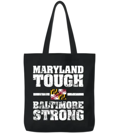 Maryland Tough Baltimore Strong Wes Moore Home Tote Bags - Black