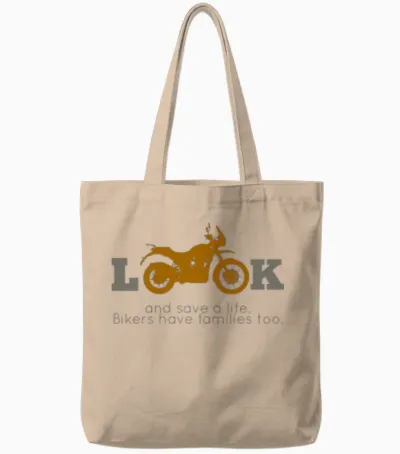 Royal Enfield Himalayan Design Fashion Therapy Tote Bags - Natural