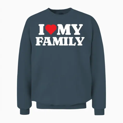 I Love My Family Unisex Sweatshirt in Dark Heather