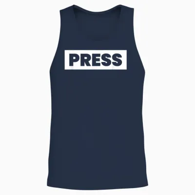 Press Design Saying Press Media News Journalists Press Unisex Tank Top - Navy