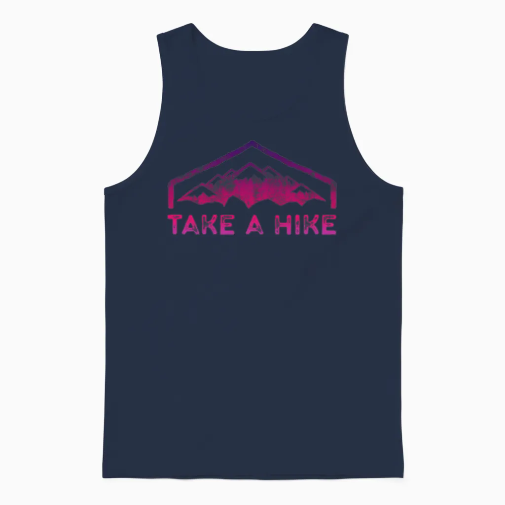 Take a Hike Day Hiking & Outdoors Gift Unisex Tank Top in Navy