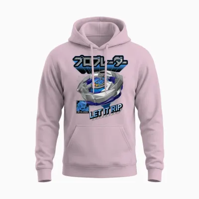 Beyblade X Pro Blader Jaxon Let It Rip Unisex Hoodie - Light Pink