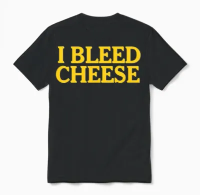 Funny Packer Cheesehead Bleed Cheese Unisex T-Shirt - Black