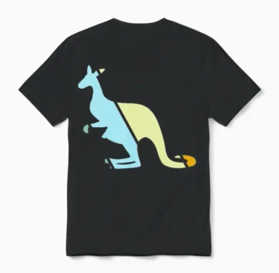 Kangaroo Retro Unisex T-Shirt - Black