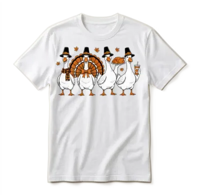 Funny Goose Squad Thanksgiving Friendsgiving Unisex T-Shirt - White