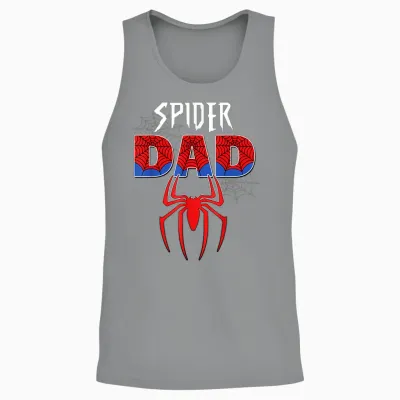 Mens Spider Dad Design Father's Day Matching Family Birthday Unisex Tank Top - Sport Grey