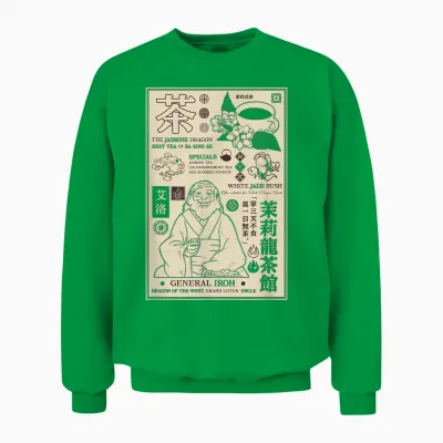 Avatar: the Last Airbender General Iroh Info Unisex Sweatshirt - Irish Green